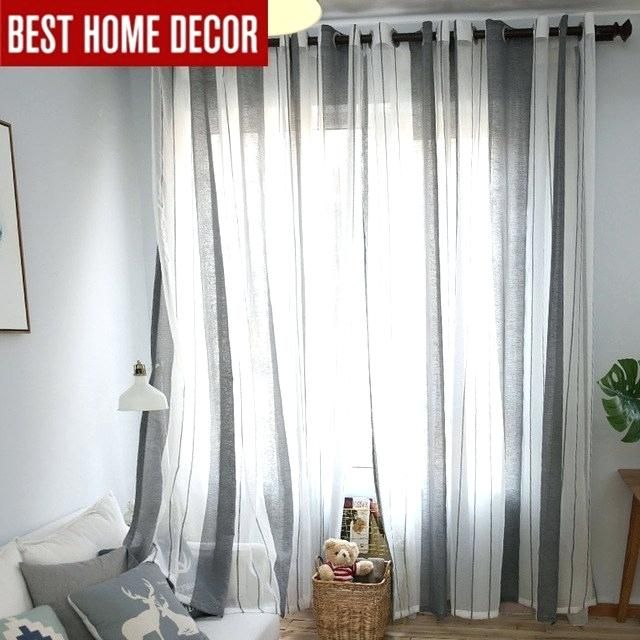 Sheer Window Curtains Inside Tulle Sheer With Attached Valance And Blackout 4 Piece Curtain Panel Pairs (View 27 of 50)