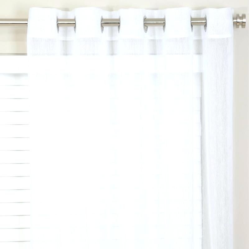 Shop Exclusive Fabrics Double Layer Sheer White Single Regarding Double Layer Sheer White Single Curtain Panels (View 48 of 50)