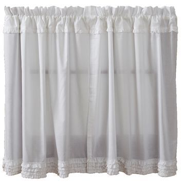 Shop White Ruffle Curtains On Wanelo Intended For Sheer Voile Waterfall Ruffled Tier Single Curtain Panels (View 48 of 50)
