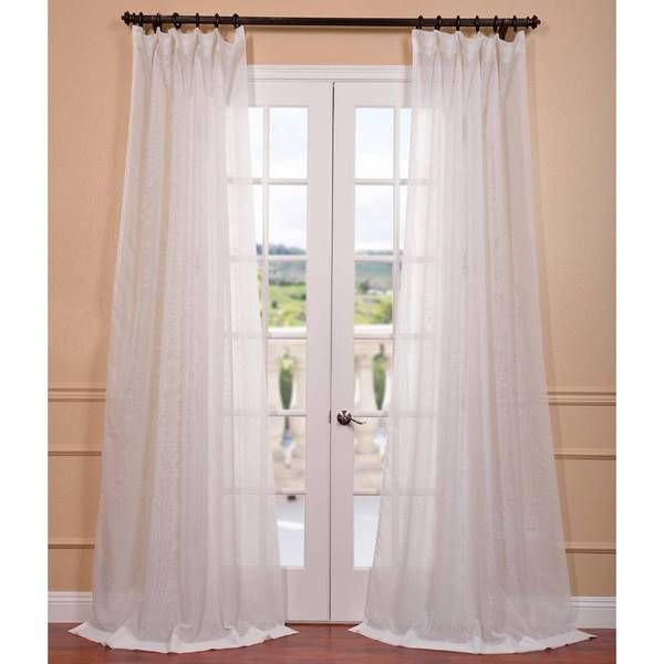 Signature Off White Double Layer Sheer Curtain Panel Os Pertaining To Signature White Double Layer Sheer Curtain Panels (Photo 1 of 50)