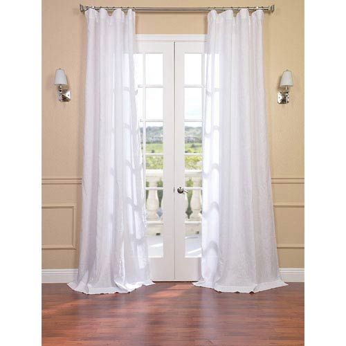 Signature Purity White French Linen Sheer Single Panel Curtain Panel, 50 X  84 For Signature French Linen Curtain Panels (Photo 1 of 50)