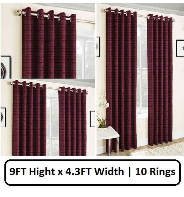 Single Pc/panel Square Dot Design Eyelet/ring Curtain H 9ft X W  (View 38 of 49)
