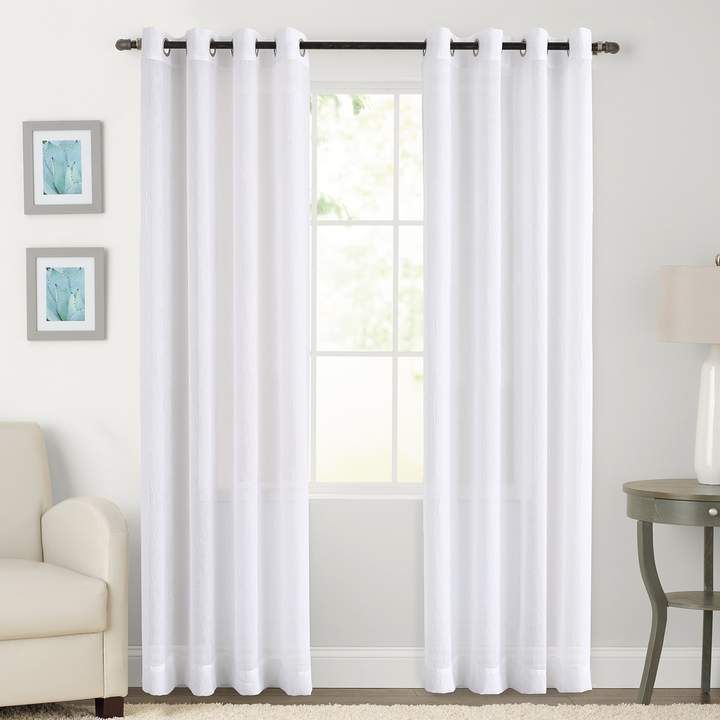 Sonoma Goods For Life Sonoma Goods For Life 1 Panel Crushed In Elowen White Twist Tab Voile Sheer Curtain Panel Pairs (Photo 14 of 36)