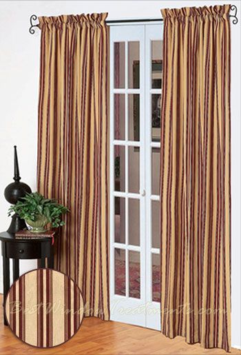 Southern Garnet Striped Curtain Panel (pair) Within Curtain Panel Pairs (Photo 2 of 26)