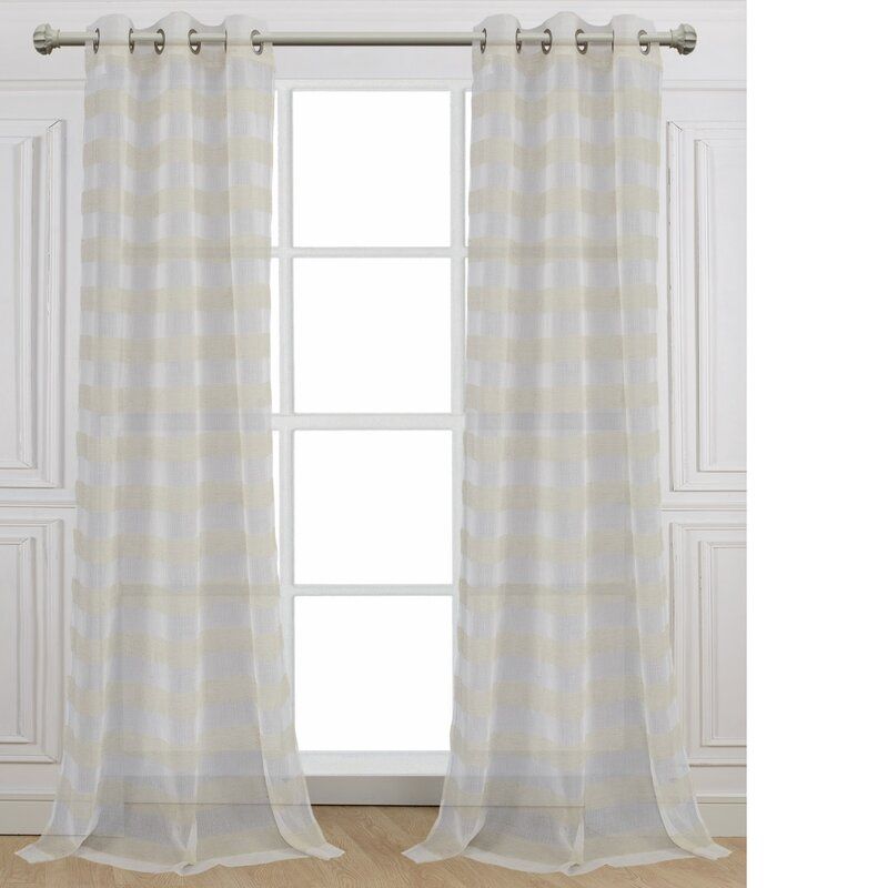 Stripe Grommet Curtain Panels With Valencia Cabana Stripe Indoor/outdoor Curtain Panels (View 25 of 37)