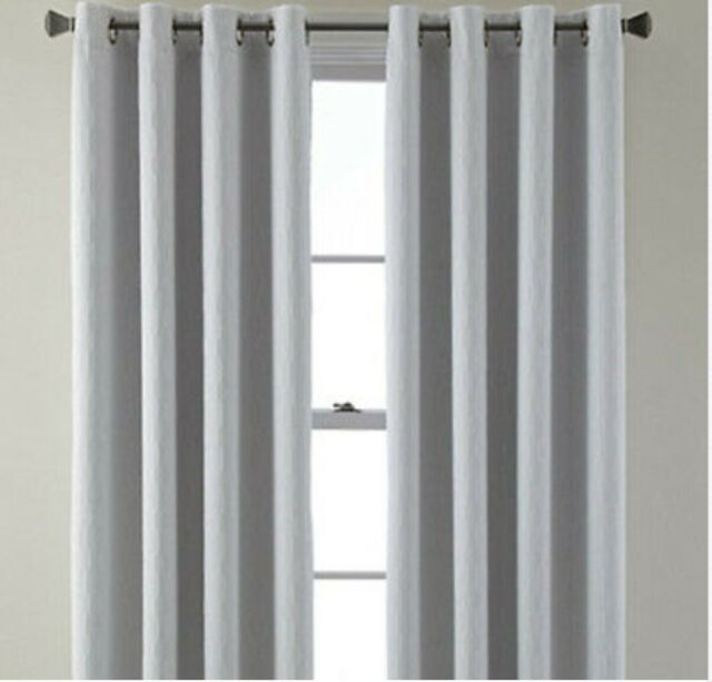 Studio Luna Grommet Top Lined Blackout Curtain Panel 50"x 95 Cool White In Penny Sheer Grommet Top Curtain Panel Pairs (View 33 of 49)