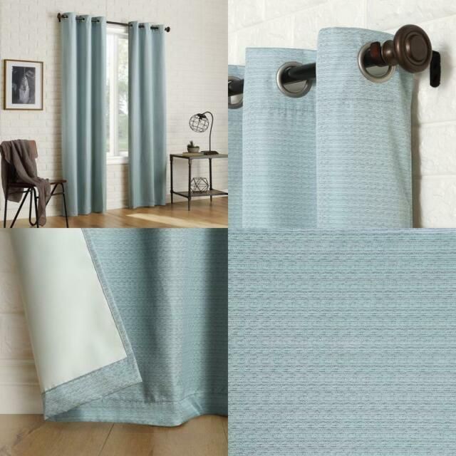 Sun Zero 2 Pack Arlo Textured Thermal Insulated Blackout Grommet Curtain  Panel P For Antique Silver Grommet Top Thermal Insulated Blackout Curtain Panel Pairs (Photo 7 of 40)