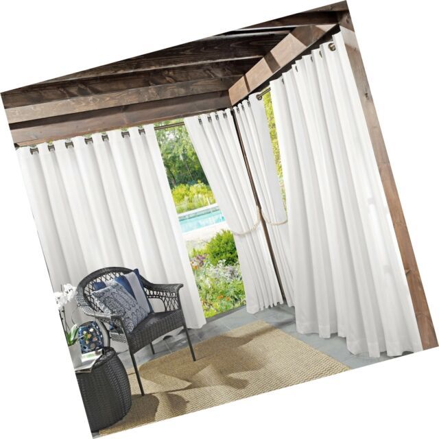 Sun Zero Beacon Woven Indoor/outdoor Uv Protectant Grommet Curtain Panel  52" Throughout Valencia Cabana Stripe Indoor/outdoor Curtain Panels (View 9 of 37)