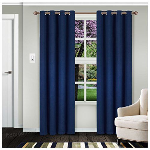 Superior Solid Blackout Curtain Set Of 2, Thermal Insulated Within Thermal Woven Blackout Grommet Top Curtain Panel Pairs (View 34 of 43)