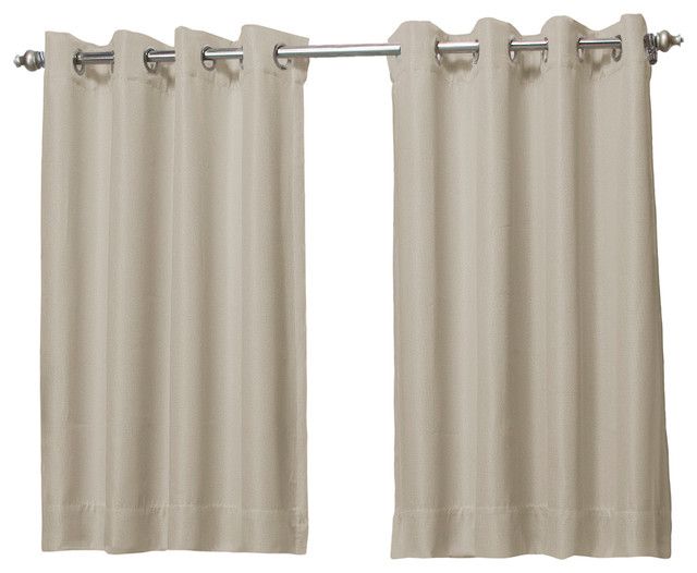 Tacoma Double Blackout Short Length Grommet Curtain Panel, Parchment,  50"x45" In Ultimate Blackout Short Length Grommet Panels (Photo 5 of 50)