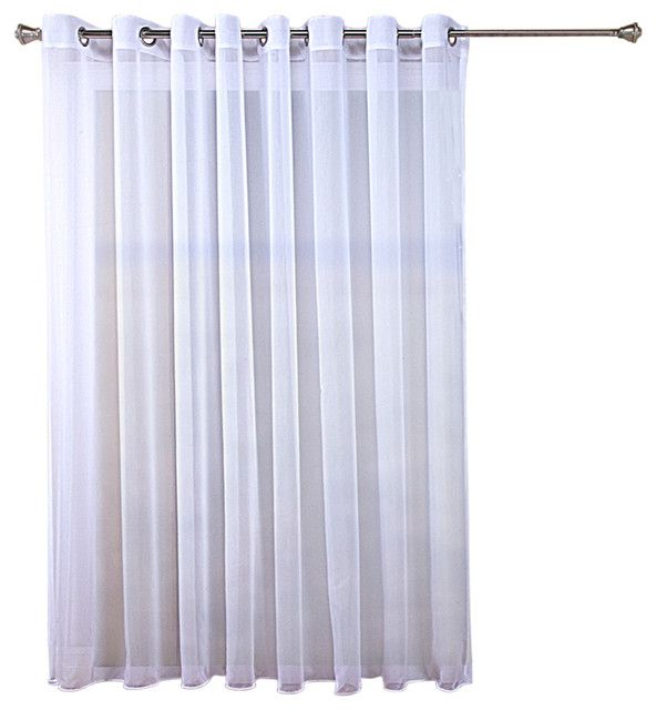 Tergaline Double Wide Grommet Curtain Panel With Weighted Hem, White,  108"x63" For Tacoma Double Blackout Grommet Curtain Panels (Photo 9 of 48)