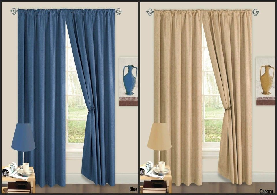 Thermal Blackout Curtains Heavy With Lining Cream Blue Within Tuscan Thermal Backed Blackout Curtain Panel Pairs (Photo 12 of 46)