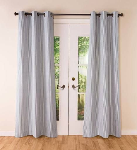 Thermalogic Insulated Ticking Stripe Grommet Top Curtain Pairs For Insulated Cotton Curtain Panel Pairs (View 16 of 50)