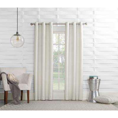 Tom 40 In. W X 63 In. L Ivory Thermal Lined Pole Top Curtain Intended For Hayden Grommet Blackout Single Curtain Panels (Photo 26 of 39)