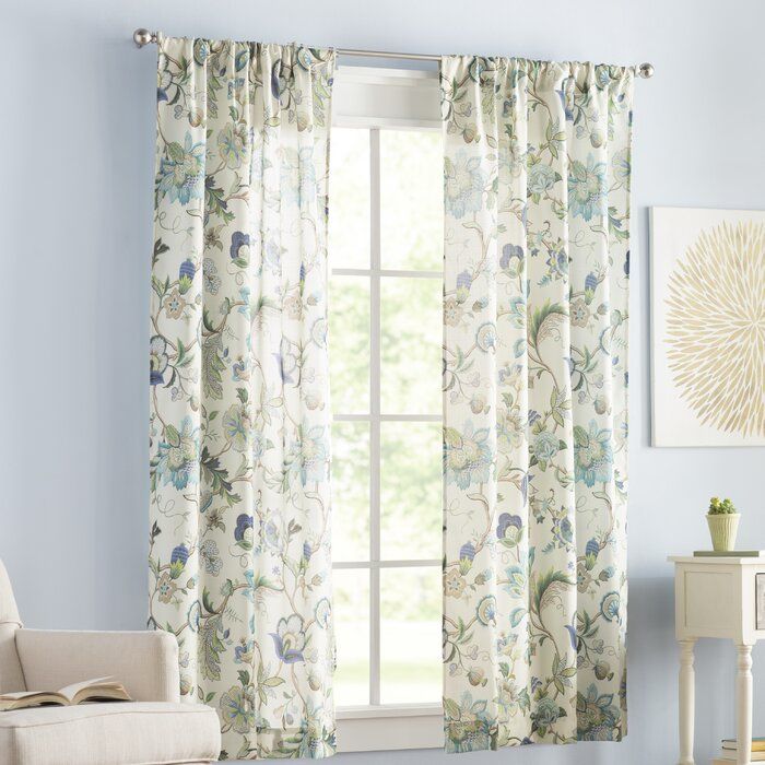 Tuckerman Floral/flower Rod Pocket Panel Pair With Whitman Curtain Panel Pairs (Photo 13 of 50)
