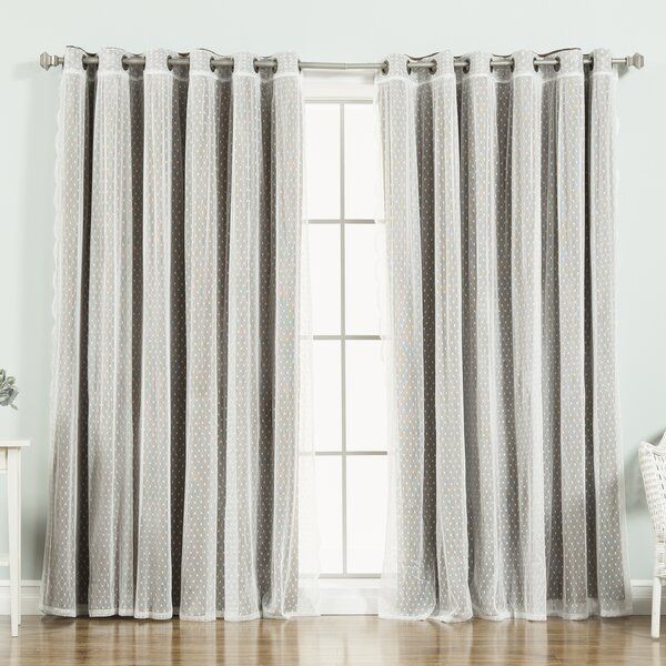Tulle Curtains | Wayfair.ca Regarding Tulle Sheer With Attached Valance And Blackout 4 Piece Curtain Panel Pairs (Photo 12 of 50)