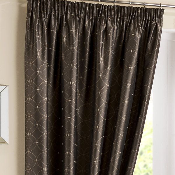 Tuscany Coffee Pencil Pleat Curtains With Tuscan Thermal Backed Blackout Curtain Panel Pairs (Photo 46 of 46)