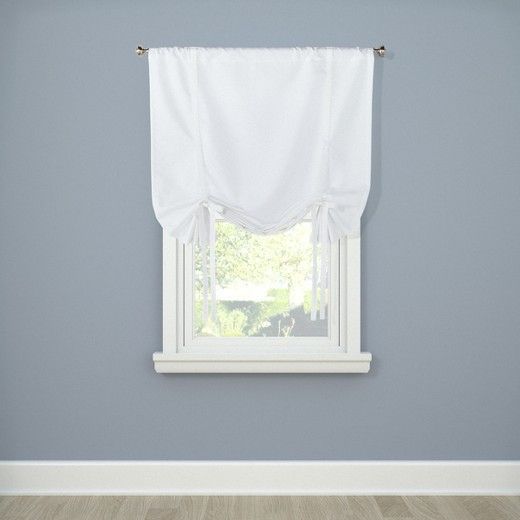 Twill Tie Up Curtain Panel Aqua (42"x63") – Room Essentials Regarding Prescott Insulated Tie Up Window Shade (Photo 34 of 45)