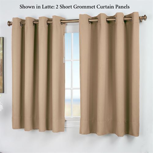 Ultimate Blackout Short Grommet Curtain Panel Regarding Grommet Curtain Panels (Photo 15 of 39)