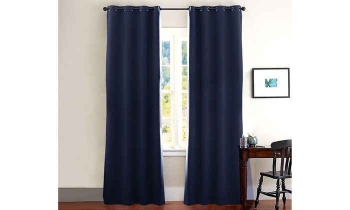 Up To 67% Off On Evolive Total Blackout, Light | Groupon In Room Darkening Window Curtain Panel Pairs (Photo 27 of 44)