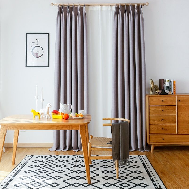 Us $14.27 |japanese Panel Blackout Curtains For Bedroom Solid Window  Treatments Living Room Curtains Linen Cotton Blend Fabric Drapes In  Curtains From Inside Solid Cotton True Blackout Curtain Panels (Photo 35 of 50)