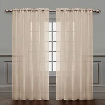 Vcny Home Infinity Sheer Curtain Panel Beige 55"x108" Rod Pertaining To Infinity Sheer Rod Pocket Curtain Panels (View 5 of 50)