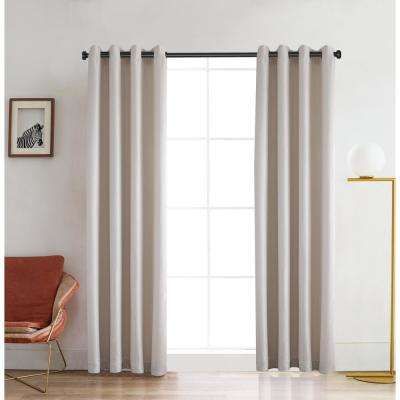 Venus 95 In. L X 52 In. W Blackout Polyester Curtain In White Within Bethany Sheer Overlay Blackout Window Curtains (Photo 39 of 50)