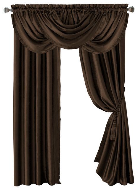 Versailles Window Panel, Chocolate, 52"x84" Throughout Elrene Versailles Pleated Blackout Curtain Panels (Photo 5 of 38)