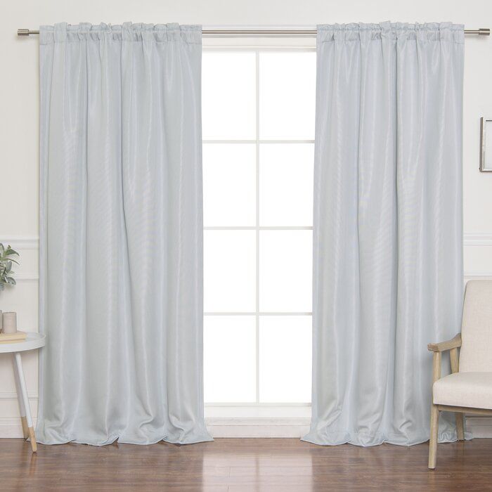Vicenta Basketweave Faux Linen Solid Blackout Back Tab Top Curtain Panels Within Faux Linen Blackout Curtains (View 3 of 50)