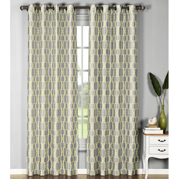 Wanda Geometric Sheer Single Curtain Panel With Ink Ivy Ankara Cotton Printed Single Curtain Panels (View 50 of 50)