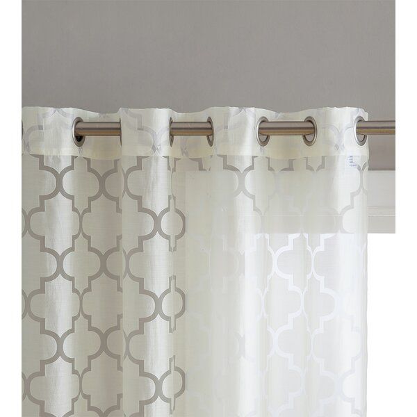 White Burnout Curtains | Wayfair Within Elegant Comfort Window Sheer Curtain Panel Pairs (Photo 22 of 50)