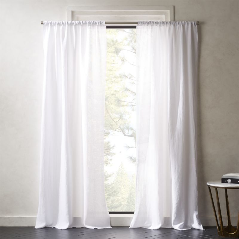 White Linen Curtains | Cb2 For Elrene Jolie Tie Top Curtain Panels (Photo 24 of 35)