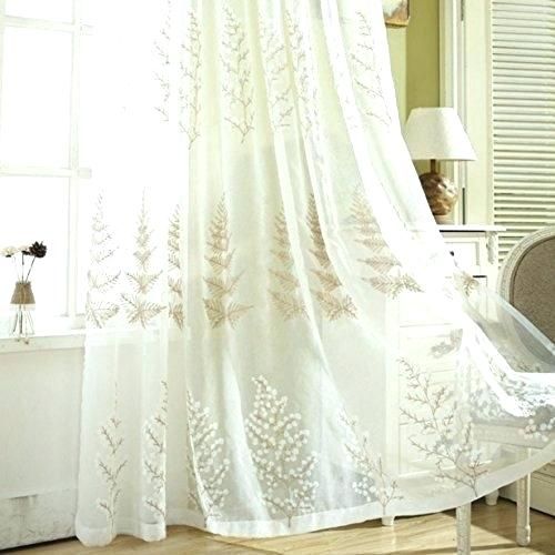 White Patterned Curtains – Zettasklar.co Pertaining To Infinity Sheer Rod Pocket Curtain Panels (Photo 31 of 50)