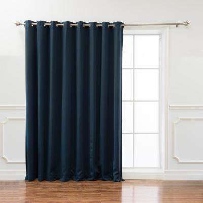 Wide Basic 100 In. W X 108 In. L Blackout Curtain In Navy Within Superior Leaves Insulated Thermal Blackout Grommet Curtain Panel Pairs (Photo 48 of 50)