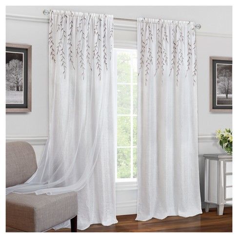 Willow Rod Pocket Window Curtain Panel White (42"x84 In Willow Rod Pocket Window Curtain Panels (Photo 9 of 46)