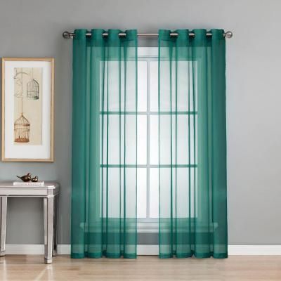 Window Elements Sheer Diamond Sheer 56 In. W X 84 In. L Within Extra Wide White Voile Sheer Curtain Panels (Photo 10 of 50)