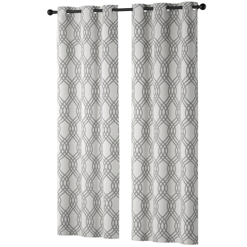 Wisner Hotel Quality Geometric Blackout Thermal Grommet Curtain Curtain  Panels Pertaining To Thermal Woven Blackout Grommet Top Curtain Panel Pairs (Photo 42 of 43)