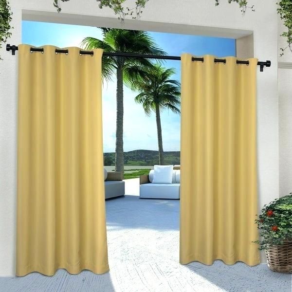 Yellow Window Curtains Curtain Panels Grey And Gray Bathroom Throughout Weeping Flowers Room Darkening Curtain Panel Pairs (Photo 47 of 50)