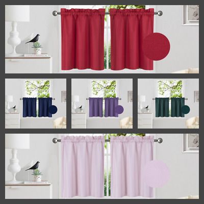 1 Pair Kitchen Rod Pocket Window Tier Curtain Insulated With Regard To Rod Pocket Kitchen Tiers (Photo 40 of 50)