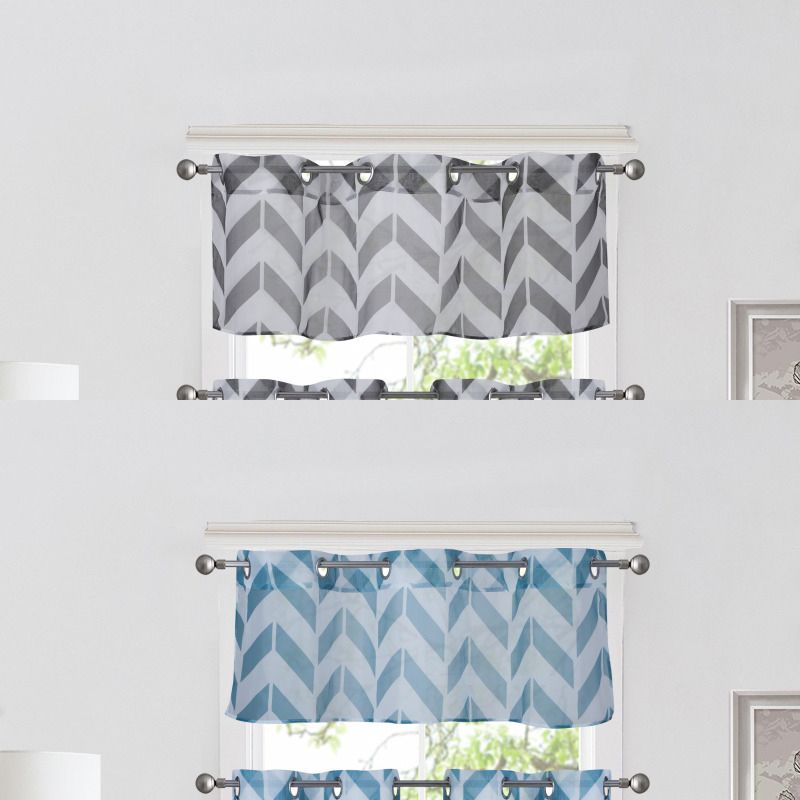 1pc Chevron Straight Valance Topper Voile Sheer Window For Luxury Light Filtering Straight Curtain Valances (View 25 of 47)