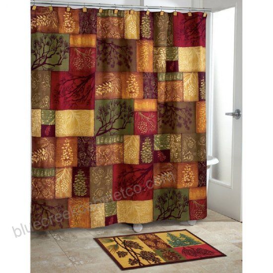 1pc Luxury Motif Themed Shower Curtain, Gold, Brown Inside Tree Branch Valance And Tiers Sets (Photo 27 of 45)