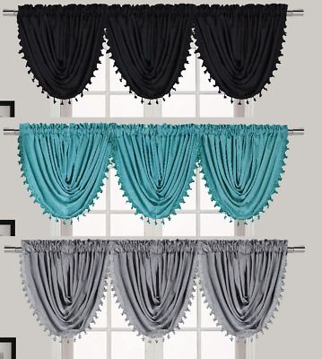 1pc Versatil Faux Linen Waterfall Decorative Window Rod Pocket Valance  Topper | Ebay Inside Luxury Light Filtering Straight Curtain Valances (View 22 of 47)