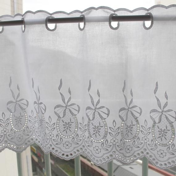 1y Embroidered Cotton Lace Window Valance Curtain Yh771 (90x35.5cm)  Laceking2013 With Regard To Marine Life Motif Knitted Lace Window Curtain Pieces (Photo 36 of 48)