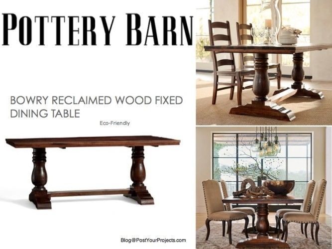 2019 Bowry Reclaimed Wood Dining Tables Pertaining To Pottery Barn Bowry Reclaimed Wood Dining Table (Photo 7 of 20)