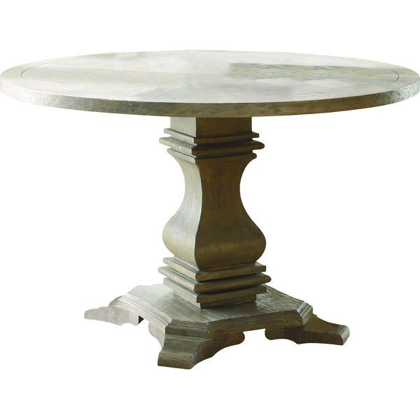 2020 Burnell Dining Table Intended For Weathered Gray Owen Pedestal Extending Dining Tables (View 5 of 30)