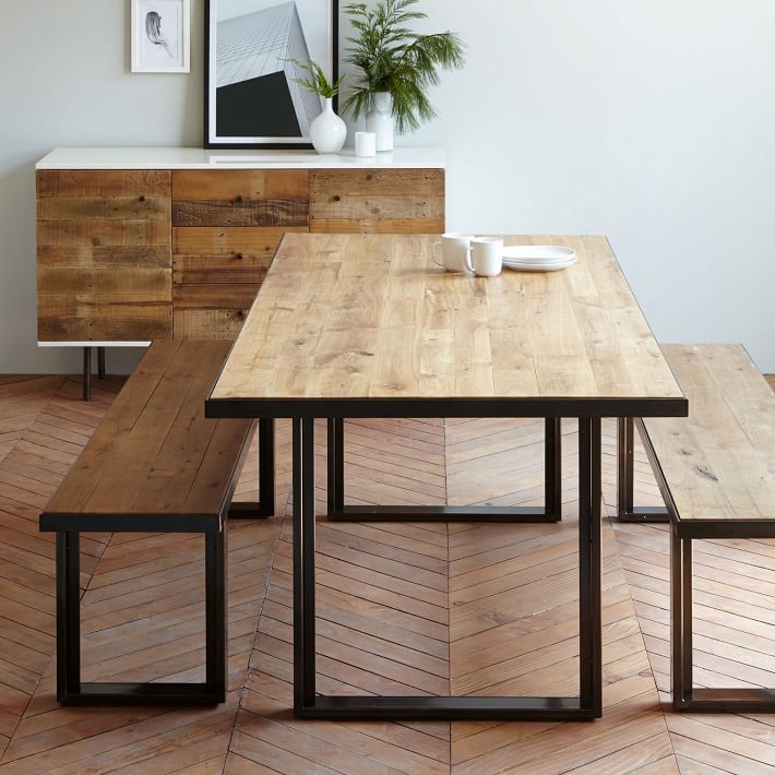 2020 Industrial Oak + Steel Dining Table (Photo 28 of 30)