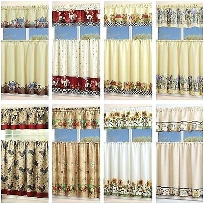 3 Piece Kitchen Curtain Set – Freddybeach.co With Lodge Plaid 3 Piece Kitchen Curtain Tier And Valance Sets (Photo 9 of 30)