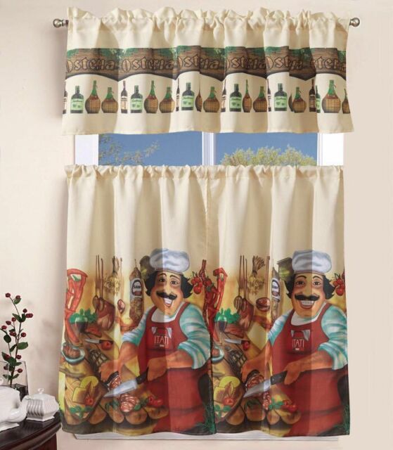 3 Piece Kitchen Curtain With Swag And Tier Window Treatment Set Tuscany Inside Grace Cinnabar 5 Piece Curtain Tier And Swag Sets (View 5 of 30)