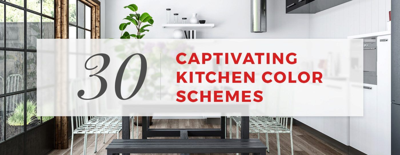 30+ Captivating Kitchen Color Schemes Inside Kitchen Burgundy/white Curtain Sets (Photo 37 of 50)