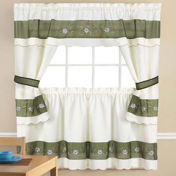 5 Piece Kitchen Curtains | Wayfair Inside Cotton Lace 5 Piece Window Tier And Swag Sets (View 30 of 50)